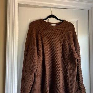 Cable Knit Sweater in Rich Brown